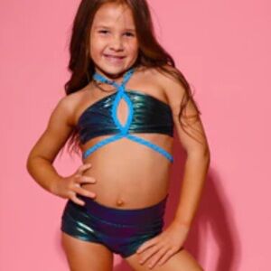 KANDI KOUTURE WEEKEND BRA TOP - OIL SLICK/TURQUOISE